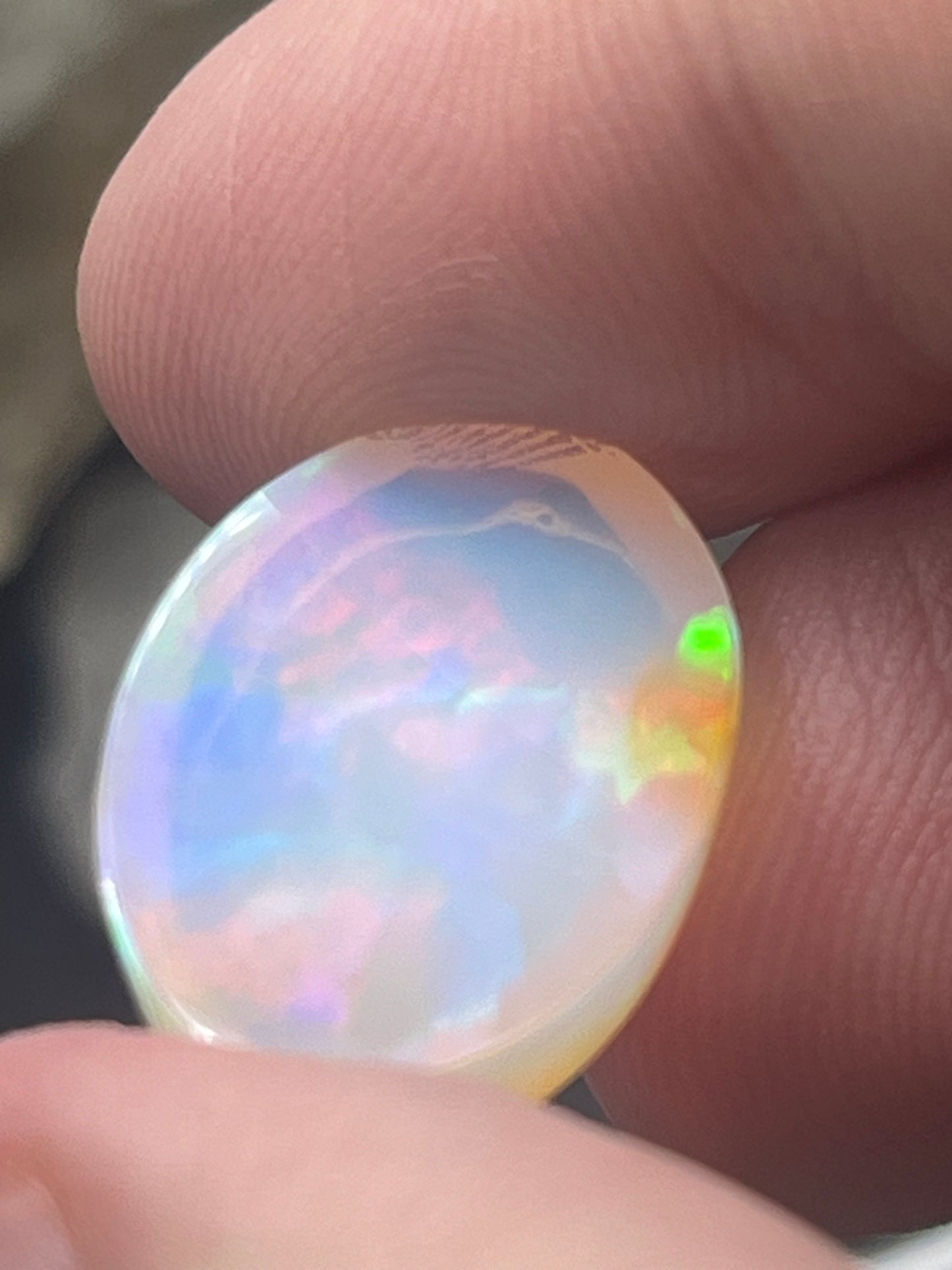 12.63 Ct Natural Oval Honeycomb Ethiopian Cabochon Opal.