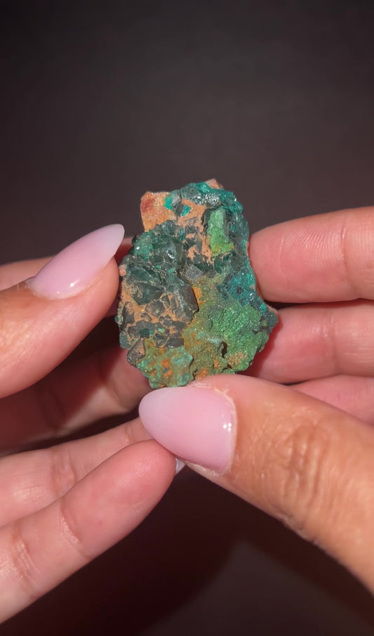 Mossfire Crest Dioptase on Matrix | 37g | Congo