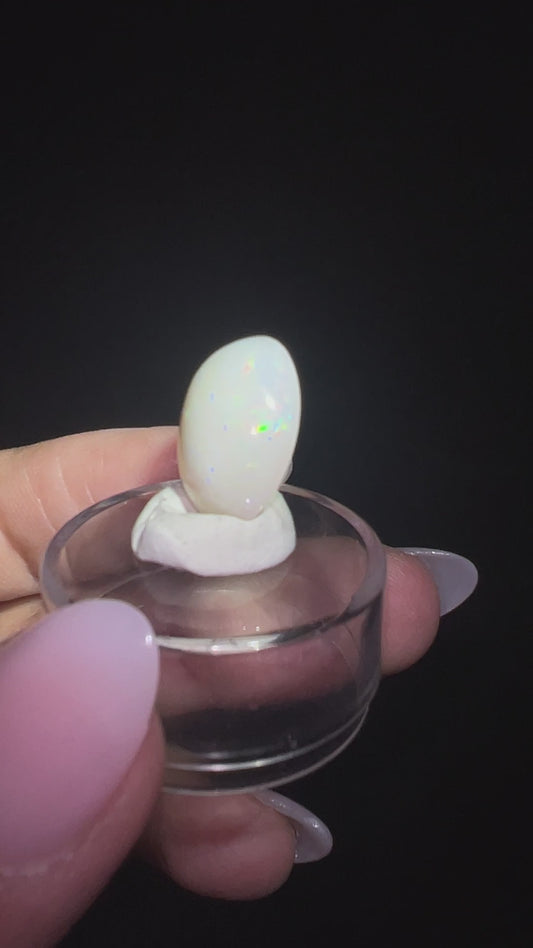 Moonlit Bloom — Australian White Opal | 6.03 ct | Lightning Ridge